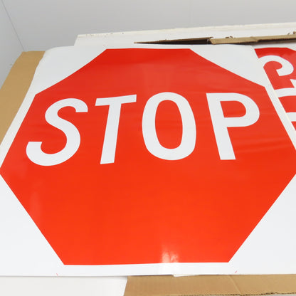 3M  STOP SIGN 30"x30" Reflective Factory Floor Wall Sticker Lot Of 7