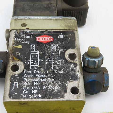 Herion 8020750 Single Solenoid Pneumatic Direction Valve 115V Coil