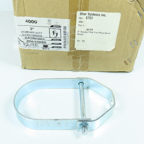 Elite 4000-0300EG 3" Steel Adjustable Clevis Pipe Hanger Lot of 24