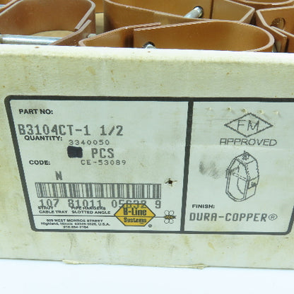 B-Line B3104-1-1/2 Dura Copper Steel Adjustable Clevis Pipe Hanger 1-1/2" Lot/47