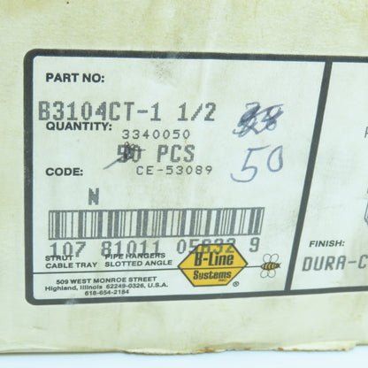 B-Line B3104-1-1/2 Dura Copper Steel Adjustable Clevis Pipe Hanger 1-1/2" Lot/50