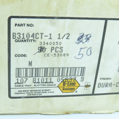 B-Line B3104-1-1/2 Dura Copper Steel Adjustable Clevis Pipe Hanger 1-1/2" Lot/50