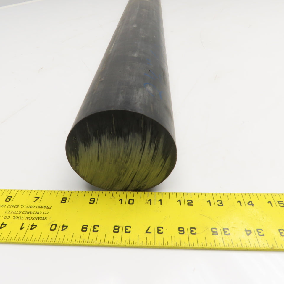 Rochling Sustarin 3-1/2" Diam. Black Acetal Rod 45" OAL