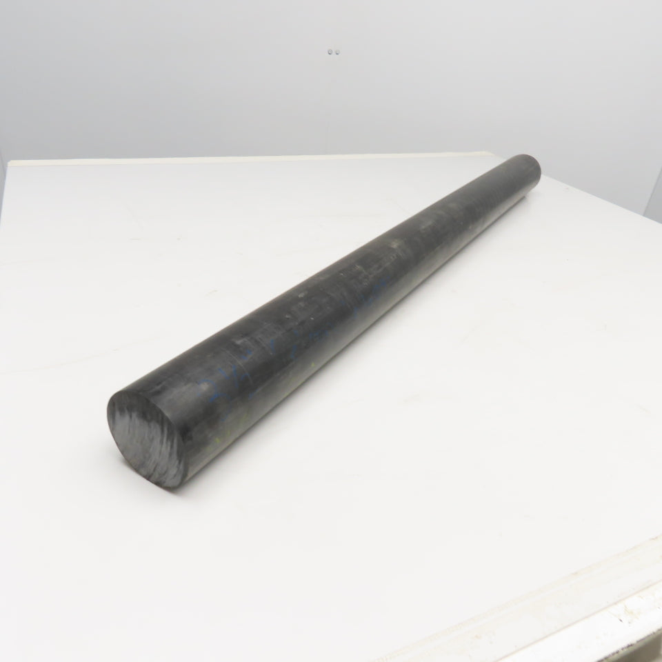 Rochling Sustarin 3-1/2" Diam. Black Acetal Rod 45" OAL