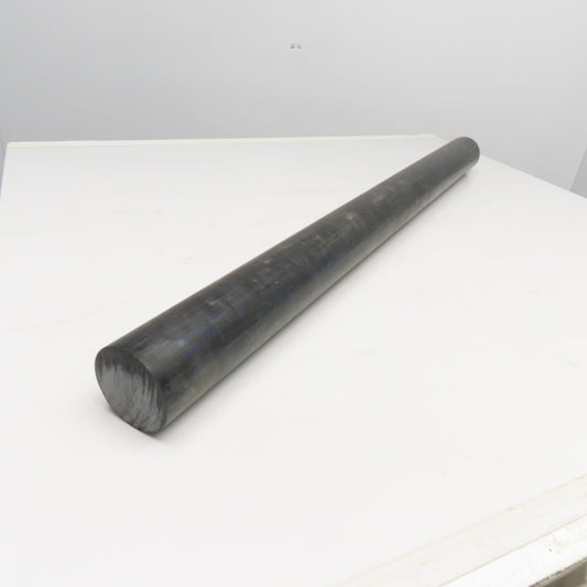 Rochling Sustarin 3-1/2" Diam. Black Acetal Rod 45" OAL