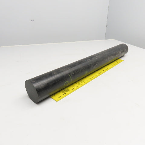 Rochling Sustarin 3-1/2" Diam. Black Acetal Rod 31" OAL
