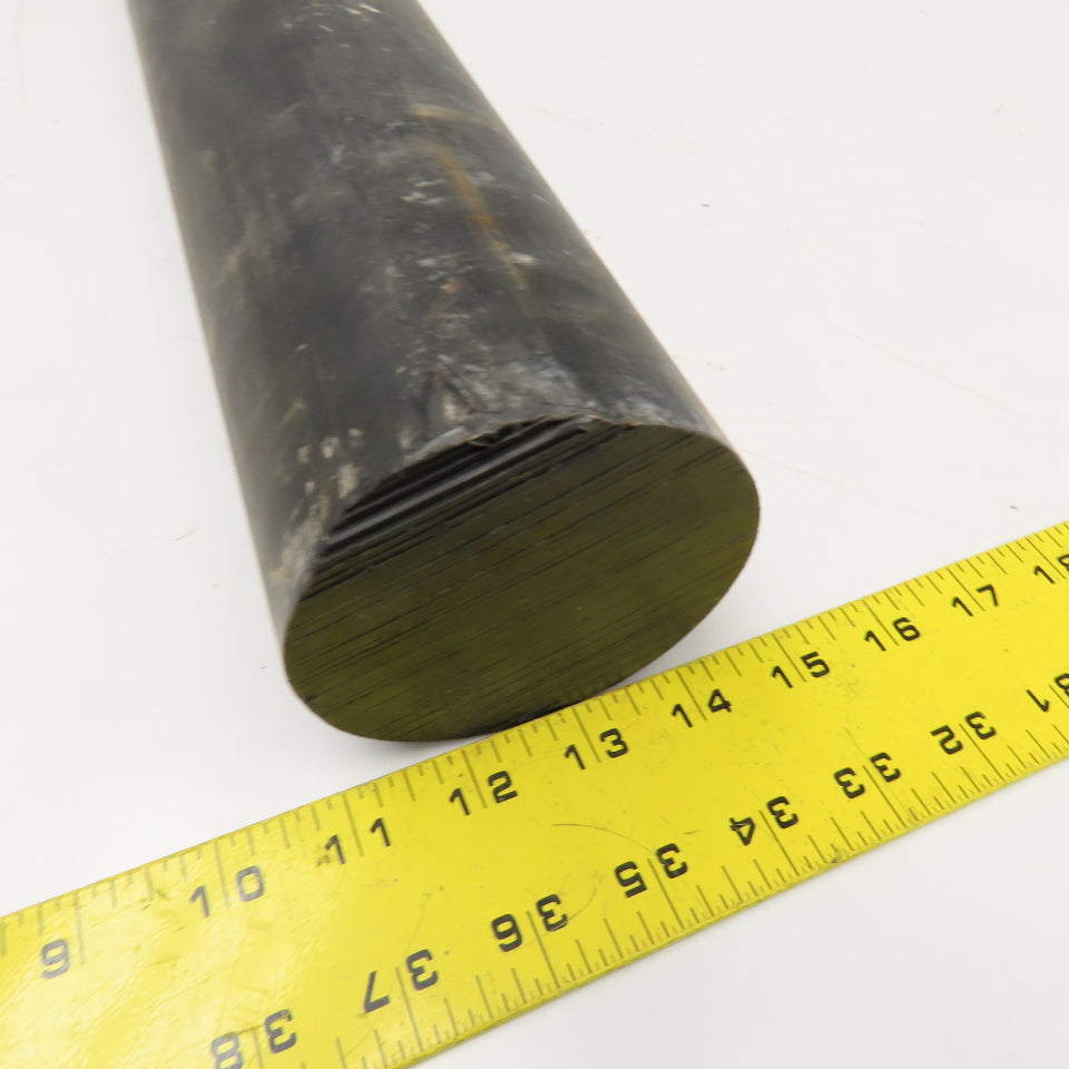 Rochling Sustarin 3-1/2" Diam. Black Acetal Rod 34" OAL