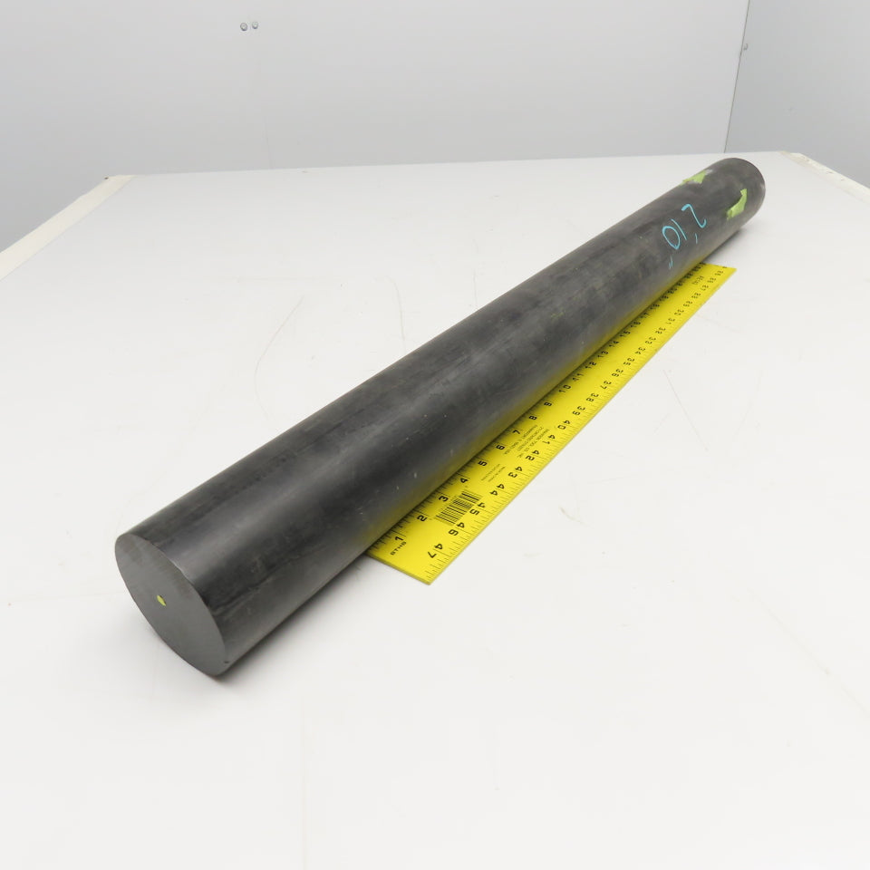 Rochling Sustarin 3-1/2" Diam. Black Acetal Rod 34" OAL