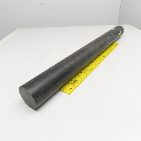 Rochling Sustarin 3-1/2" Diam. Black Acetal Rod 34" OAL
