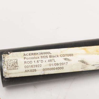 1-1/2" Pomalux M25 Black Polyoxymethylene Resin Rod 49"