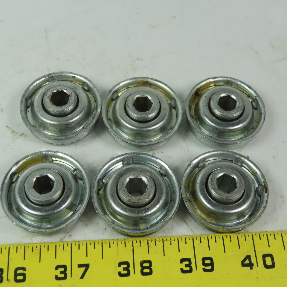 1.410" OD Conveyor Roller Bearing 3/8" Hex Lot of 6