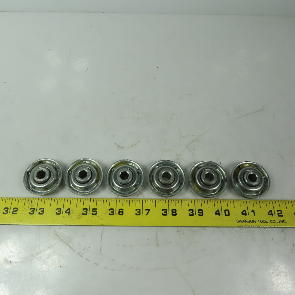 1.410" OD Conveyor Roller Bearing 3/8" Hex Lot of 6