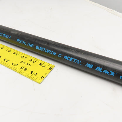 Rochling Sustarin 1-1/2" Diameter Acetal MG Black Resin Delrin Rod 58"