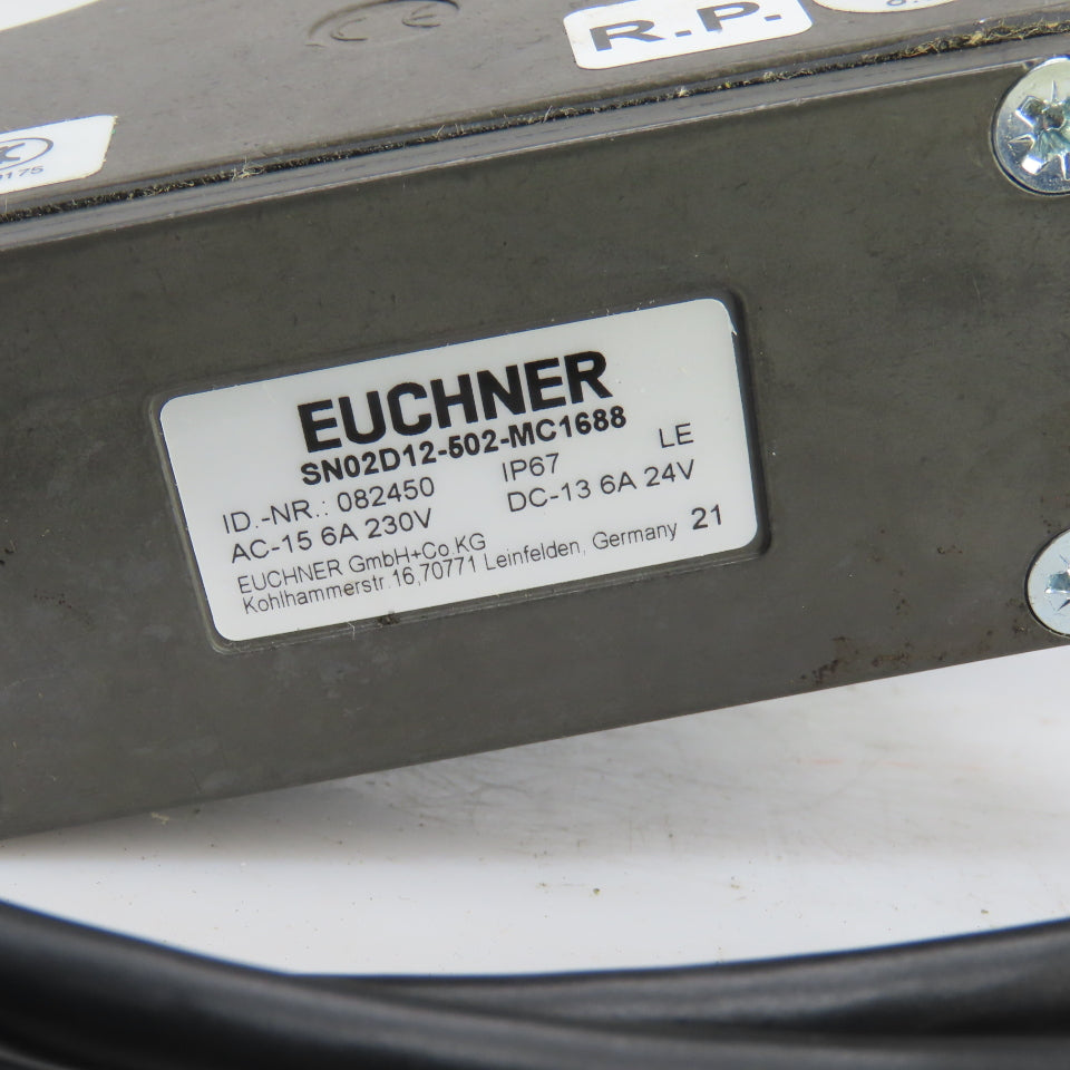 Euchner SN02D12-502-MC1688 Limit Switch. 230V W/2 Plunger & 13' Lead