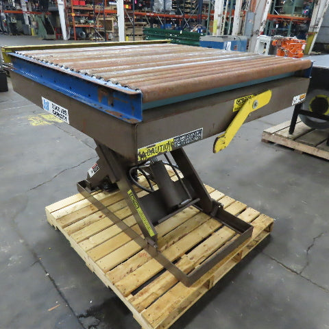 Autoquip 36SM25 2500Lbs. 48" x 48" Pneumatic Lift Table Gravity Conveyor 48"Lift