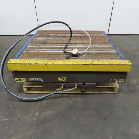 Autoquip 36SM25 2500Lbs. 48" x 48" Pneumatic Lift Table Gravity Conveyor 48"Lift