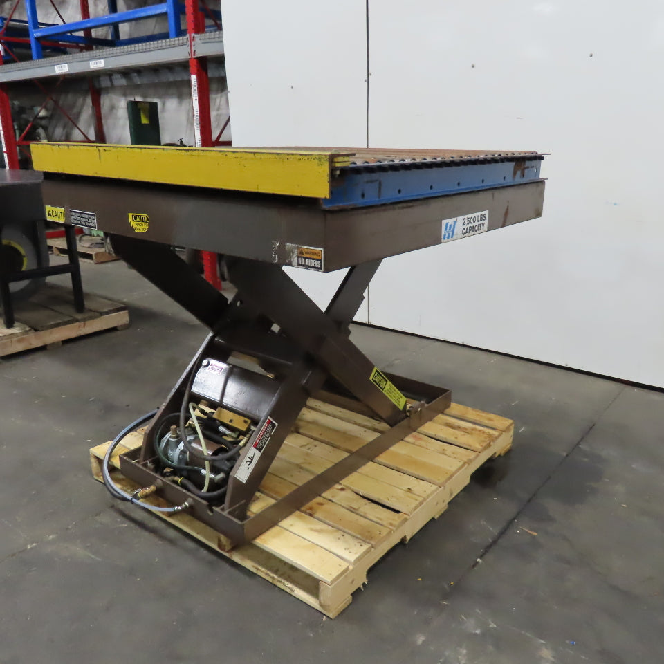 Autoquip 36SM25 2500Lbs. 48" x 48" Pneumatic Lift Table Gravity Conveyor 48"Lift