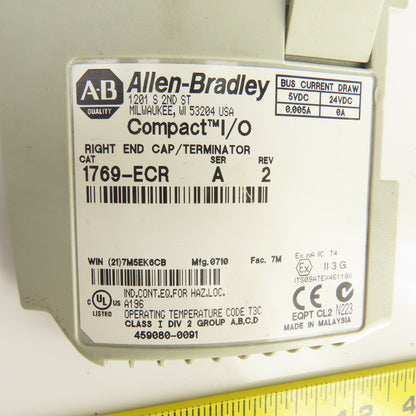 Allen Bradley 1769-ECR Ser A Rev 2 Compact I/O Right End Cap Terminator