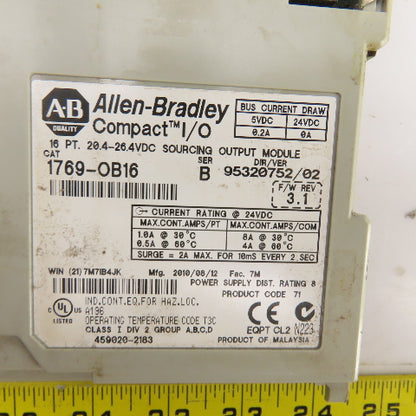 Allen Bradley 1769-OB16 SerB Compact I/O 16 Point Sourcing Output Module 26.4VDC