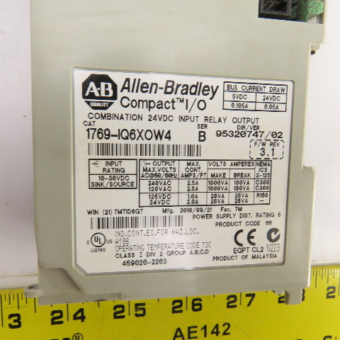 Allen Bradley 1769-IQ6XOW4 Compact I/O Combination 24VDC Input Relay Output