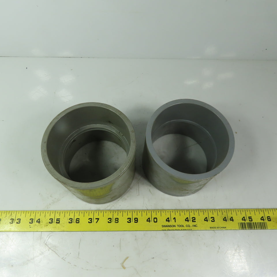 3" Schedule 40 Gray Socket End Standard PVC Conduit Coupling Lot of 2