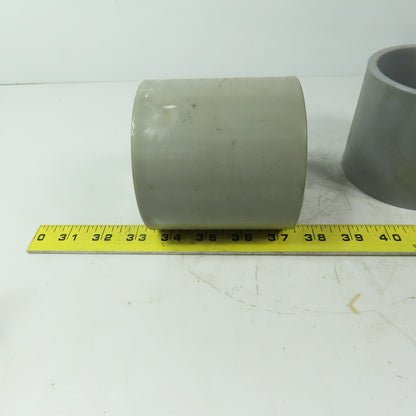 3" Schedule 40 Gray Socket End Standard PVC Conduit Coupling Lot of 2