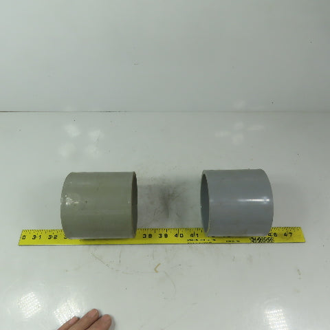 3" Schedule 40 Gray Socket End Standard PVC Conduit Coupling Lot of 2