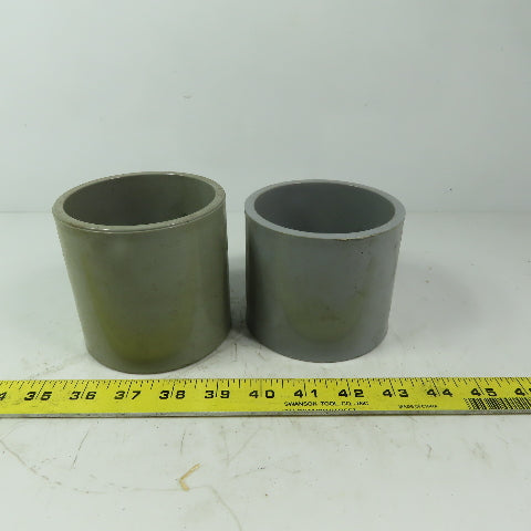 3" Schedule 40 Gray Socket End Standard PVC Conduit Coupling Lot of 2