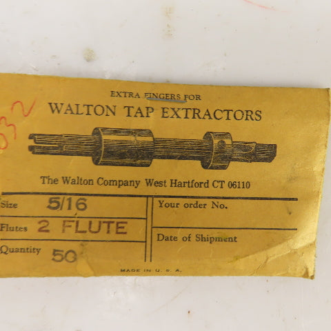 Walton 2-Flute 5/16" Tap Extractor Fingers Lot Of 33