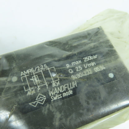 Wandfluh AMR6/2-2.5 Hydraulic Flow Control Sandwich Check Valve Regulator 250bar