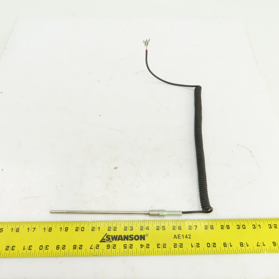 Type 6L-J Thermocouple Probe 6" L x 3/16" Diameter W/Coiled Lead