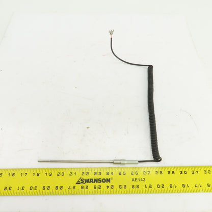 Type 6L-J Thermocouple Probe 6" L x 3/16" Diameter W/Coiled Lead