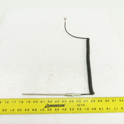 Type 6L-J Thermocouple Probe 6" L x 3/16" Diameter W/Coiled Lead