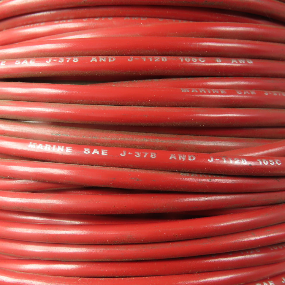 165' Marine SAE J-378 And J-1128 105C  8 AWG Red Stranded Wire