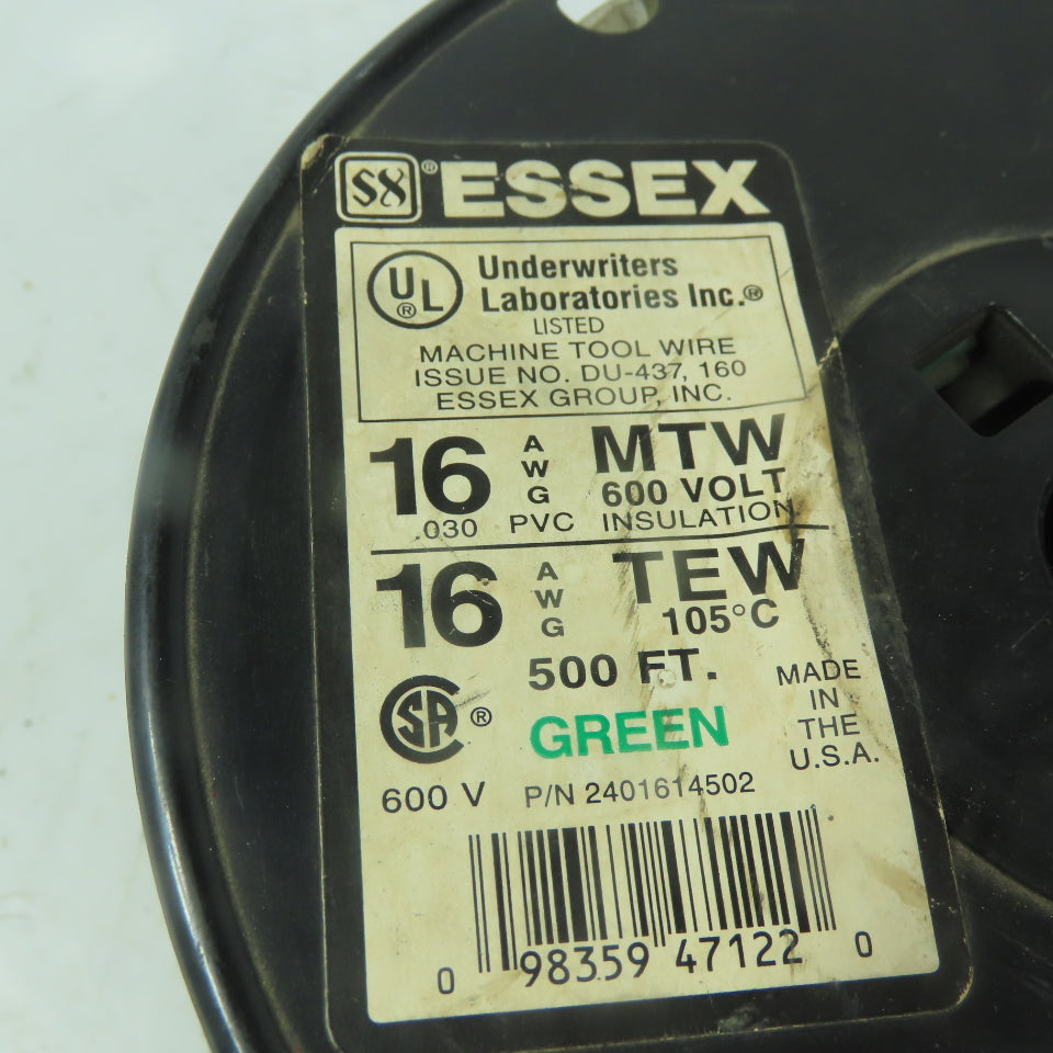 Essex 2401616502 Green Stranded MTW 16 AWG Copper Wire 500'