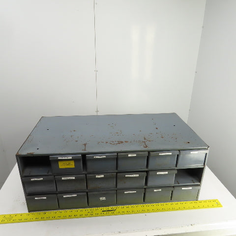 18-Slot Small Parts Nuts & Bolts Hardware Organizer Steel Cabinet 16-Drawers