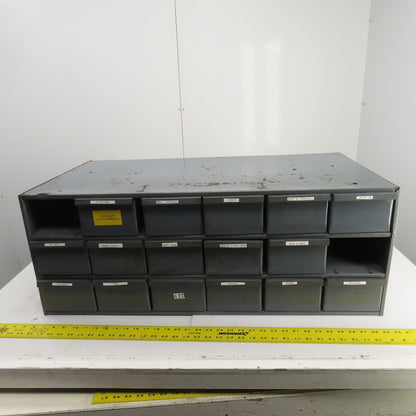 18-Slot Small Parts Nuts & Bolts Hardware Organizer Steel Cabinet 16-Drawers