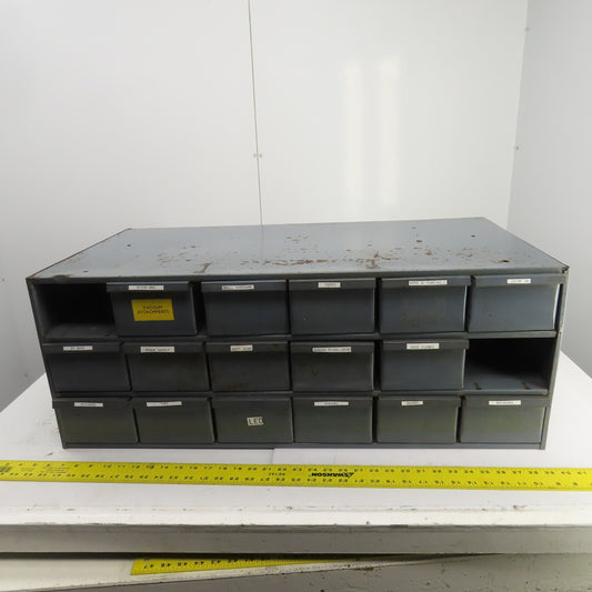 18-Slot Small Parts Nuts & Bolts Hardware Organizer Steel Cabinet 16-Drawers