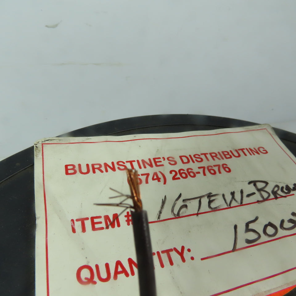 Brown Stranded TEW 16 AWG Copper Wire 1500'