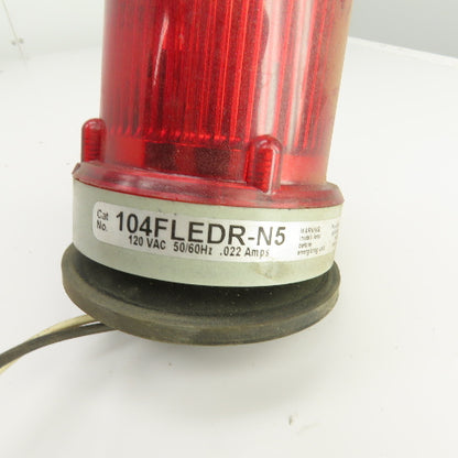 Edwards Signaling 104FLEDR-N5 Flashing Red LED Signal Beacon Light 120VAC
