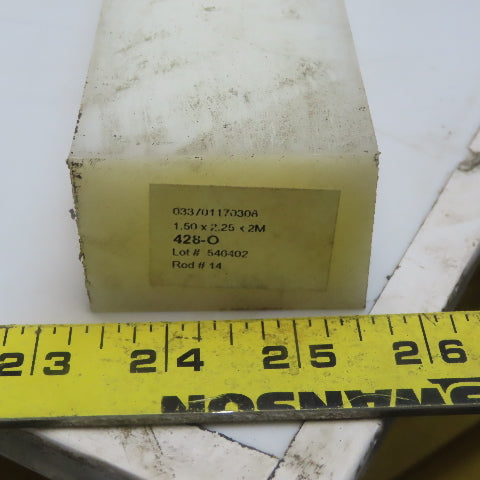 NATURAL UHMW BAR Machinable Plastic Flat Bar Stock 1-1/2"x2-1/4"x78"