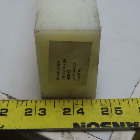 NATURAL UHMW BAR Machinable Plastic Flat Bar Stock 1-1/2"x2-1/4"x78"