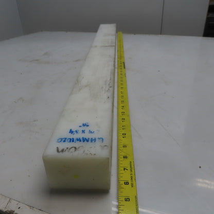 NATURAL UHMW BAR Machinable Plastic Flat Bar Stock 2-1/4" x 3-1/4" x 39"