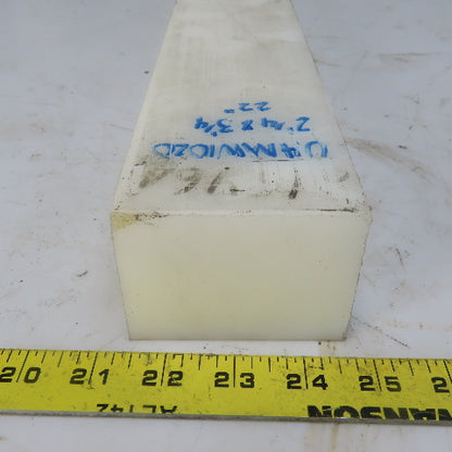 NATURAL UHMW BAR Machinable Plastic Flat Bar Stock 2-1/4" x 3-1/4" x 22"