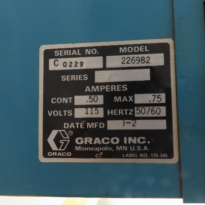 Graco 226982 Electrostatic Power Supply Control Box 115V 217-233 Needs New Gauge