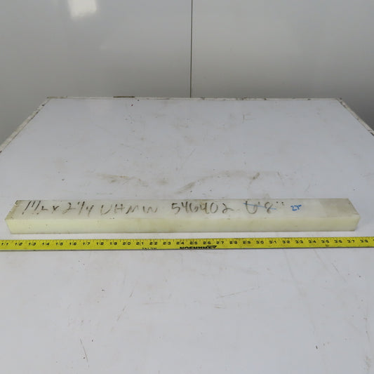 NATURAL UHMW BAR Machinable Plastic Flat Bar Stock 1-1/2" x 2-1/4" x 26*