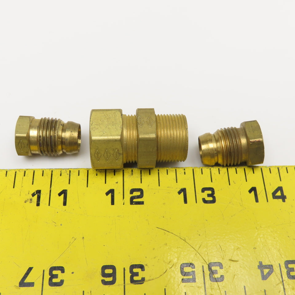 3/8" Compression Pilot Tube Brass Bulkhead Union