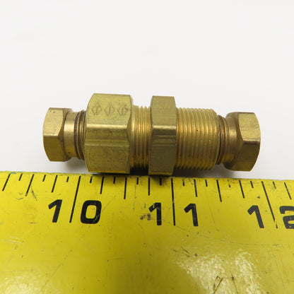 3/8" Compression Pilot Tube Brass Bulkhead Union