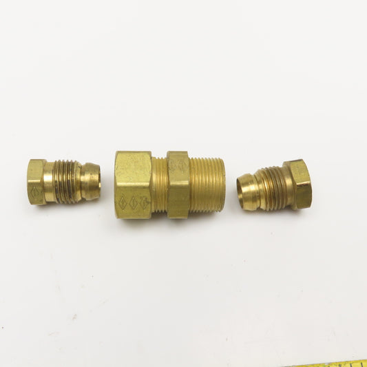 3/8" Compression Pilot Tube Brass Bulkhead Union