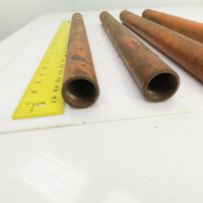 20" OAL Threaded ID Steel Pipe Extension Tube Barrel 1"-8 TPI 1-1/2" OD Lot Of 4